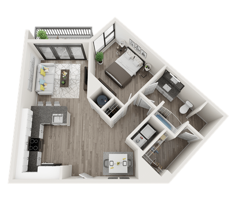 A5 Floor Plan at Link Apartments® Montford, Charlotte, NC, 28209
